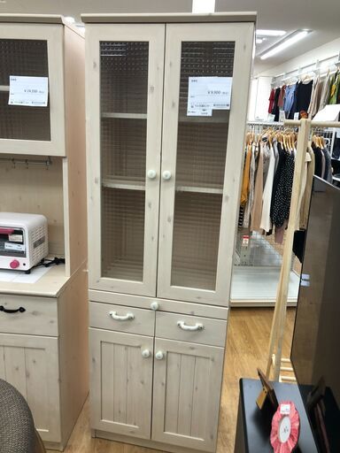 ★ジモティ割あり★  食器棚 ナチュラル W113×D45×H180 クリーニング済み SJ5236