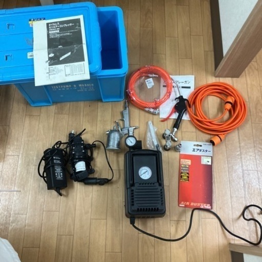 エアコンプレッサー　　H&H オイルレス ミニエアーコンプレッサー　HMAC-50　三共コーポレーション　車整備→値下げしました