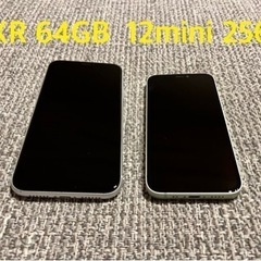 iPhone XRとiPhone 12miniの画像