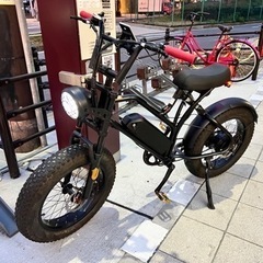 美品　フル電動自転車　ひねちゃ　ブラック　新品バッテリー　充電器つき