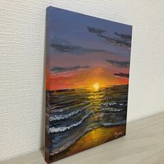 絵画　直筆『美ら海　マジックアワー』アクリル画　原画　キャンバス　の画像