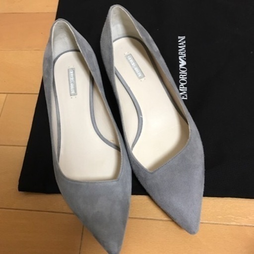 使用頻度低　アルマーニ　スエードパンプス グレー　パンプス　22.5cm