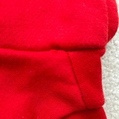 問い合わせがない為処分品　ペット服　古着　つなぎ　赤　サイズL の画像