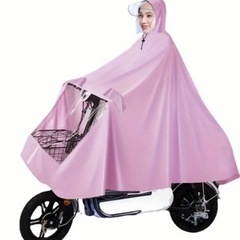 【新品・未使用】 自転車用 レインコート ポンチョ 男女兼用 ク...