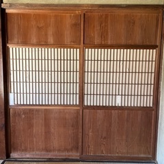 古民家　建具　2枚　昭和建具　格子建具　板戸　障子　アンティーク...