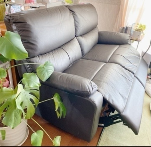 リクライニングソファ 3人掛けソファ 電動 美品