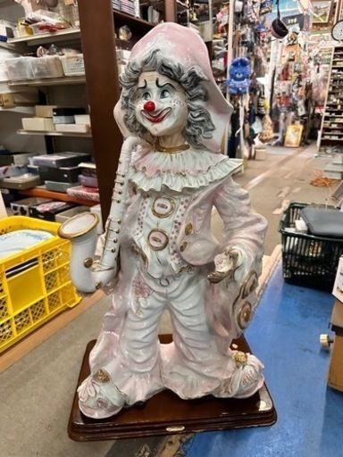 大きなピエロの置物　陶器　高さ88cm イタリア製