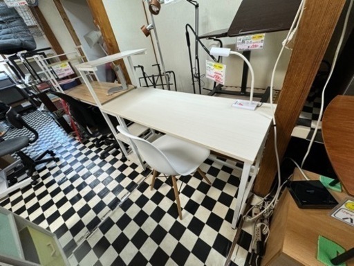 【リサイクルサービス八光】ホワイト　パソコンデスク4点セット