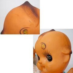 昭和レトロ キューピー人形 2体セット 44cm 太眉・緑羽根あり　まつげ長め 編み洋服 まゆげ ☆ PayPay(ペイペイ)決済可能 ☆ 札幌市 豊平区 平岸 平岸店の画像