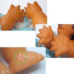 昭和レトロ キューピー人形 2体セット 44cm 太眉・緑羽根あり　まつげ長め 編み洋服 まゆげ ☆ PayPay(ペイペイ)決済可能 ☆ 札幌市 豊平区 平岸 平岸店の画像