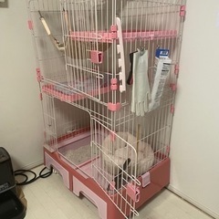 【引き取り限定】トイレ付き　猫用　3段ケージの画像