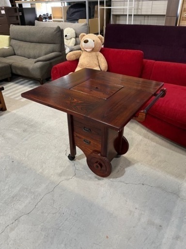 ☆オシャレな木製家具!!☆ 囲炉裏ダイニングテーブル 移動式