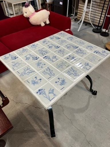 ☆希少品!!☆ ガーデン テーブル フローラダニカ タイル張り 金属フレーム