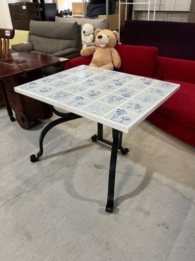 ☆希少品!!☆ ガーデン テーブル フローラダニカ タイル張り 金属フレーム