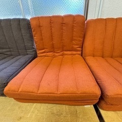 【リサイクルサービス八光】オレンジ　 コンパクト ソファー ソファ 2人掛け ソファベッド の画像