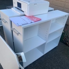 【本日中】プリンター、テレビ、DVDプレーヤー等、白い家具まとめての画像