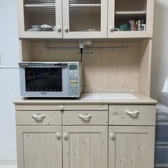 受付終了レンジ台付食器棚