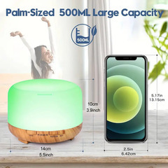 【新品】アロマオイルディフューザー 静音 USB電源 エッセンシャルオイル 500mlの画像