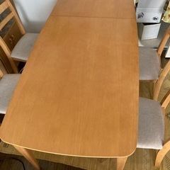 【延長しました／取引進行中】ダイニングテーブル伸縮式 イス4脚付...