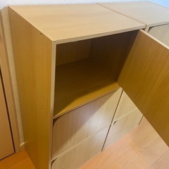 扉付き3段ボックス2点セット