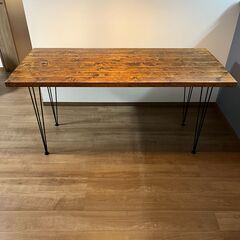 カフェ風ダイニングテーブル 無垢材 ヴィンテージ アイアン脚