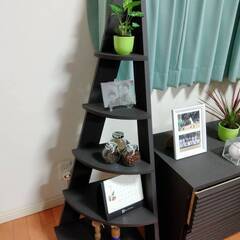 飾り棚　シェルフ　ダークブラウン　半円