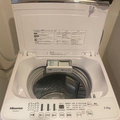 大変多くの方からメッセージ頂きありがとうございました。返信ができていない方すみません。お譲り先が決まりました【無料】3月25日か26日の夜に、家の中まで引取り可能な方のみ　ハイセンス　Hisense 洗濯機　hw-G55A-414W 2019年製の画像
