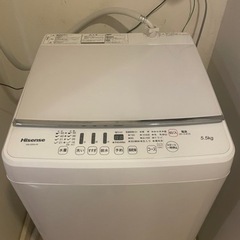大変多くの方からメッセージ頂きありがとうございました。返信ができていない方すみません。お譲り先が決まりました【無料】3月25日か26日の夜に、家の中まで引取り可能な方のみ　ハイセンス　Hisense 洗濯機　hw-G55A-414W 2019年製の画像