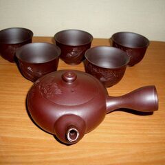 □■萬古焼　栄峰窯　勇山作 未使用茶器セット■□の画像