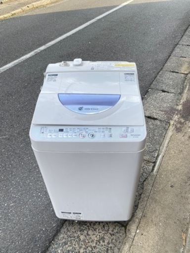 北九州市内配送無料　保証付き　シャープ SHARP ES-TG55L-A [たて型洗濯乾燥機（5.5kg） ブルー系]