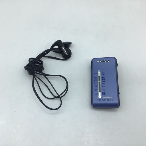 【動作確認済み】  SONY SRF-S84 ソニー AM/FM ワイドFM ポケットラジオ MEGA BASS イヤホン付き　通勤 防災
