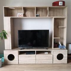 【取引打合せ中】LOWYA テレビ台 キャットタワー付壁面収納付...
