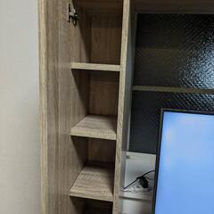 【取引打合せ中】LOWYA テレビ台 キャットタワー付壁面収納付テレビ台 49V型対応 木製の画像