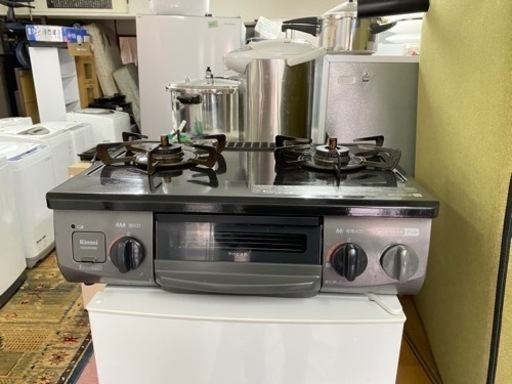 配送可能　保証付き　2019年製リンナイ Rinnai KG34NBKL [ガステーブル 56cm幅 ブラック 左強火力 LPガス用]