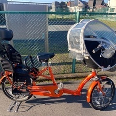 【週末お値下げ】🌟電動なし子乗せ自転車　ふらっかーず　後ろ乗せつき⭐️の画像