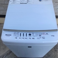 洗濯機 4.5kg 2016年製 Hisense HW-G45E4KW 家電 生活家電