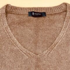 nano BASE Ｖネックセーター（ライトブラウン）レディース・Ｆサイズの画像