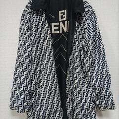 希少　FENDI　リバーシブル　ブルゾン　 ジャケット　ズッカ柄　バックロゴ　刺繍　モノトーンの画像