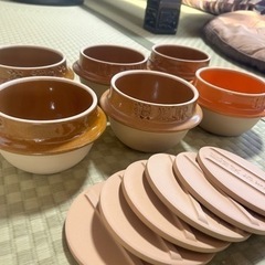 6個 釜飯 茶碗 蓋付き お皿 おしゃれ 横川駅 おぎのや プレミア 限定 アウトドア キャンプ BBQ 植木鉢 の画像