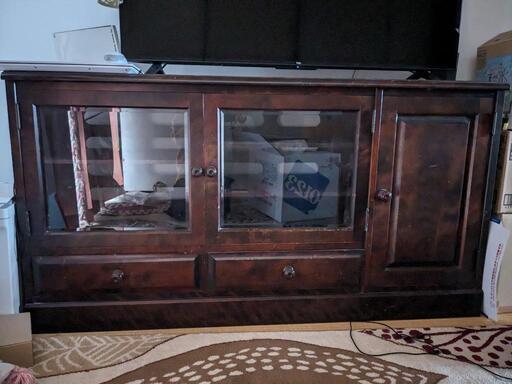 ４月10日まで【お値下げ】アンティーク北海道民芸家具 AVボード