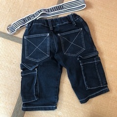 ベルト付きデニムハーフパンツ　130cmの画像