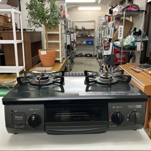 K2403-340 Rinnai ガスコンロ PT20N-BKL 2022年製 都市ガス キズ汚れコゲ跡有り