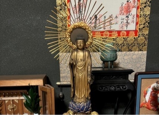 【100年以上前】仏像、阿弥陀如来像、仏具、小物 置物、オブジェ