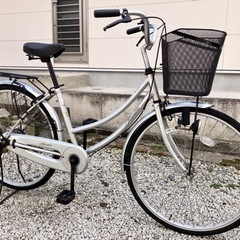 546、ママチャリ26インチシルバー