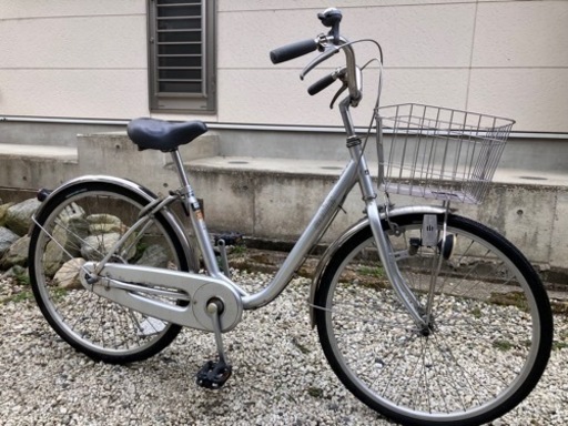554、ママチャリ24インチシルバー