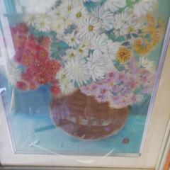 花の絵94×74cm 額装の画像