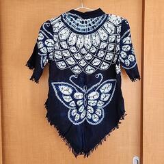 【取引中】藍染、絞り、刺繍のシャツの画像