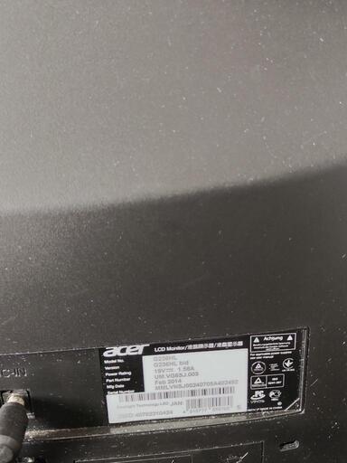 acer G-236HL  23inch　中古正常モニター画面綺麗です