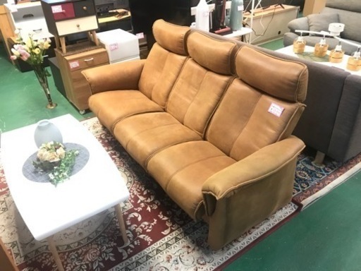 ヘッドレス付きリクライニング 3人掛けソファ