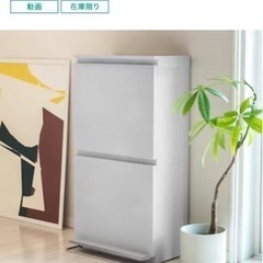 すっきりニトリ　収まる薄型ワイドペダルペール(2段 40L)